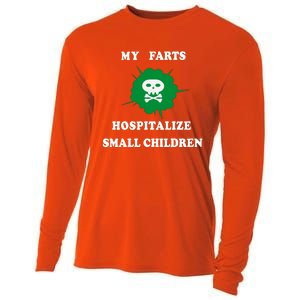 My Farts Hospitalize Small Funny Satire Dad Joke Meaningful Gift Cooling Performance Long Sleeve Crew