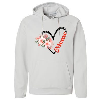 Meme Flower Heart Performance Fleece Hoodie