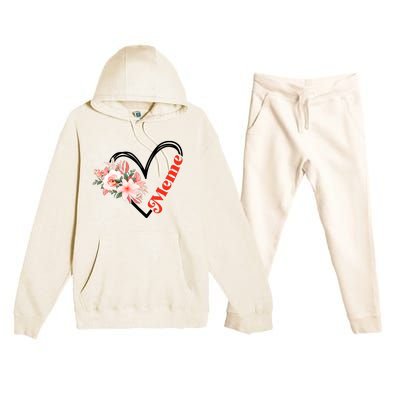 Meme Flower Heart Premium Hooded Sweatsuit Set