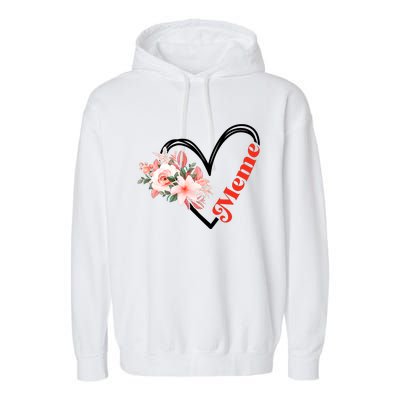 Meme Flower Heart Garment-Dyed Fleece Hoodie