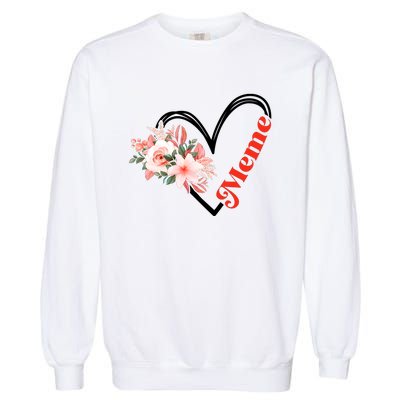 Meme Flower Heart Garment-Dyed Sweatshirt