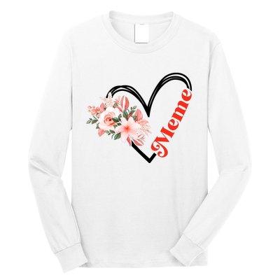 Meme Flower Heart Long Sleeve Shirt