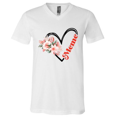 Meme Flower Heart V-Neck T-Shirt