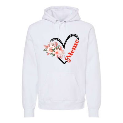 Meme Flower Heart Premium Hoodie