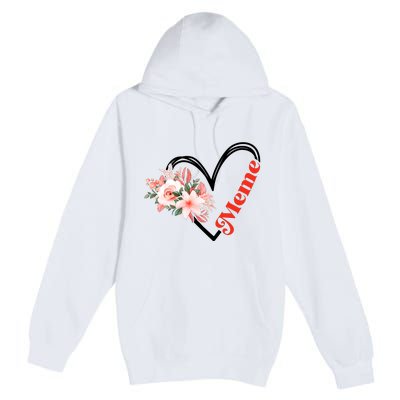 Meme Flower Heart Premium Pullover Hoodie