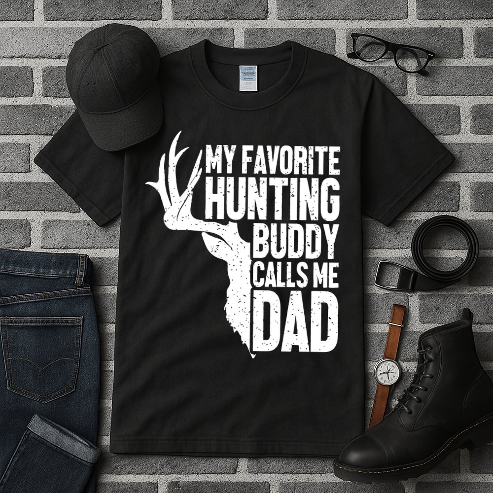 My Favorite Hunting Buddy Calls Me Dad Fathers Day Gift Tall T-Shirt