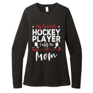 My Favorite Hockey Player Calls Me Mom Hockey Player Mom Womens CVC Long Sleeve Shirt