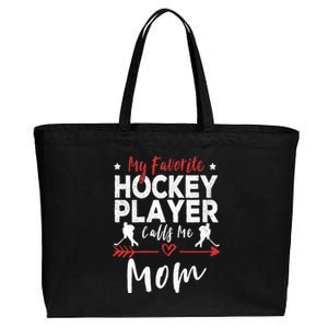 My Favorite Hockey Player Calls Me Mom Hockey Player Mom Cotton Canvas Jumbo Tote