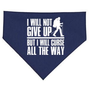 Mountains Funny Hiking I Will Not Give Up Hiker USA-Made Doggie Bandana