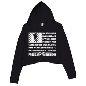 My Friend Has Your Back My Soldier Proud Army Friend Funny Gift Crop Fleece Hoodie