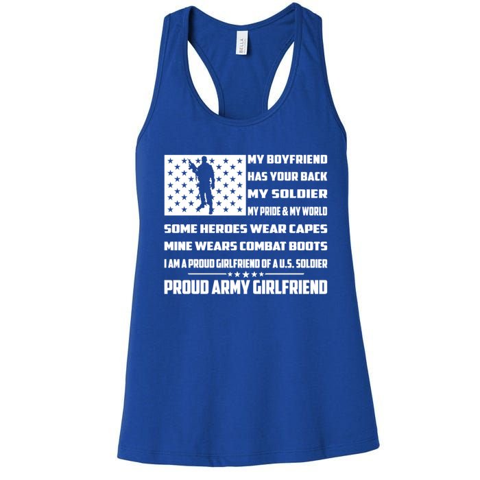 My Friend Has Your Back My Soldier Proud Army Friend Funny Gift Women's Racerback Tank