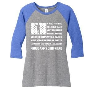 My Friend Has Your Back My Soldier Proud Army Friend Funny Gift Women's Tri-Blend 3/4-Sleeve Raglan Shirt