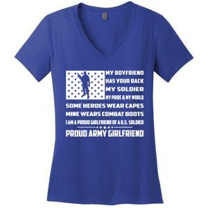 My Friend Has Your Back My Soldier Proud Army Friend Funny Gift Women's V-Neck T-Shirt