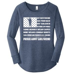 My Friend Has Your Back My Soldier Proud Army Friend Funny Gift Women's Perfect Tri Tunic Long Sleeve Shirt