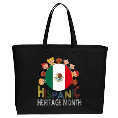 Mexican Flag Hispanic Heritage Mexican Cotton Canvas Jumbo Tote