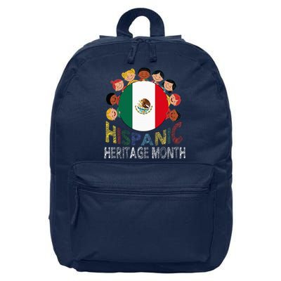 Mexican Flag Hispanic Heritage Mexican 16 in Basic Backpack