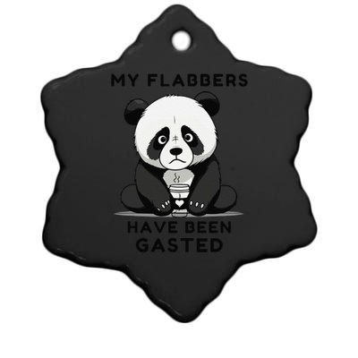 My Flabbers Have Been Gasted Distressed Retro Cute Panda Ceramic Star Ornament