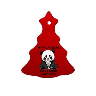 My Flabbers Have Been Gasted Distressed Retro Cute Panda Ceramic Tree Ornament