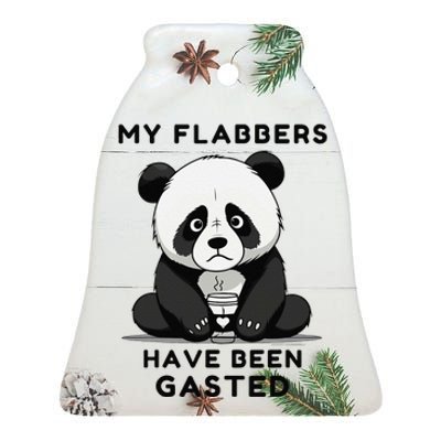 My Flabbers Have Been Gasted Distressed Retro Cute Panda Ceramic Bell Ornament