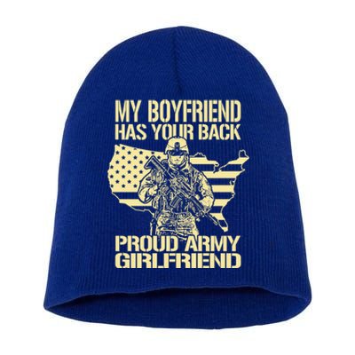 My Friend Has Your Back Proud Army Friend Lover Gift Short Acrylic Beanie