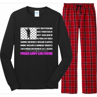 My Friend Has Your Back My Soldier Proud Army Friend Funny Gift Long Sleeve Pajama Set