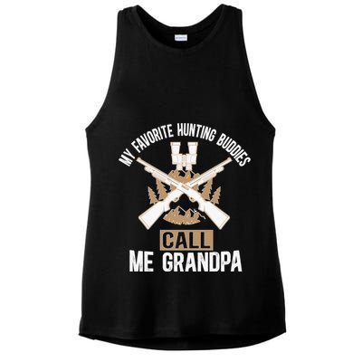 My Favorite Hunting Buddies Call Me Grandpa Hunting Buddy Funny Gift Ladies PosiCharge Tri-Blend Wicking Tank