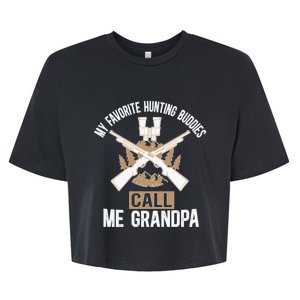 My Favorite Hunting Buddies Call Me Grandpa Hunting Buddy Funny Gift Bella+Canvas Jersey Crop Tee