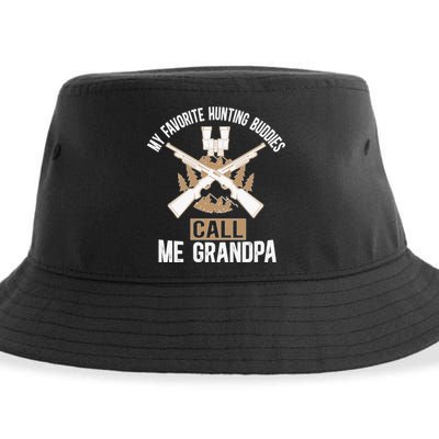 My Favorite Hunting Buddies Call Me Grandpa Hunting Buddy Funny Gift Sustainable Bucket Hat