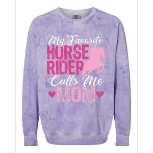 My Favorite Horse Rider Calls Me Mom Horseback Riding Mom Colorblast Crewneck Sweatshirt