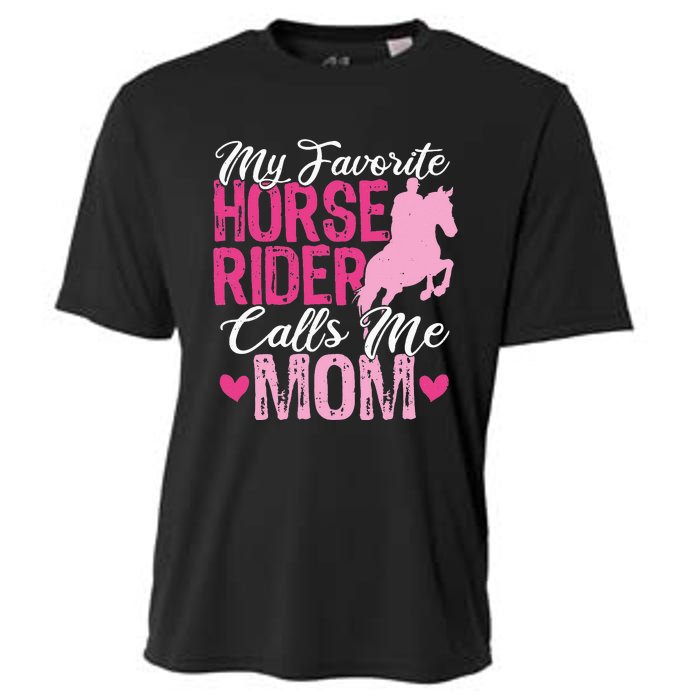 My Favorite Horse Rider Calls Me Mom Horseback Riding Mom Cooling Performance Crew T-Shirt