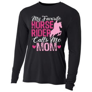 My Favorite Horse Rider Calls Me Mom Horseback Riding Mom Cooling Performance Long Sleeve Crew