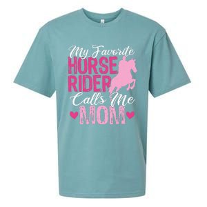 My Favorite Horse Rider Calls Me Mom Horseback Riding Mom Sueded Cloud Jersey T-Shirt