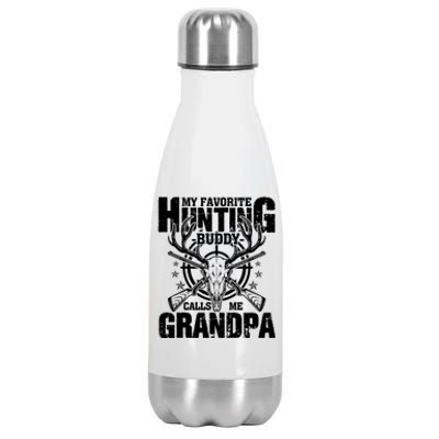 My Favorite Hunting Buddy Calls Me Grandpa Deer Hunter Gift Stainless Steel Insulated Water Bottle