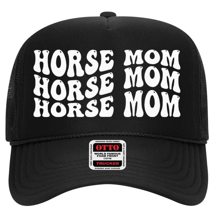 My Favorite Horse Rider Calls Me Mom Horseback High Crown Mesh Back Trucker Hat