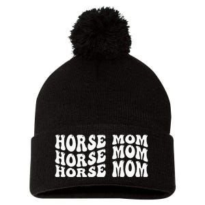 My Favorite Horse Rider Calls Me Mom Horseback Pom Pom 12in Knit Beanie