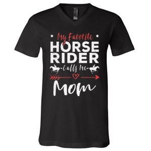 My Favorite Horse Rider Calls Me Mom Horseback V-Neck T-Shirt