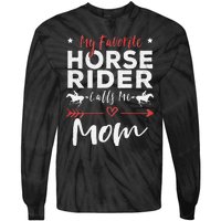 My Favorite Horse Rider Calls Me Mom Horseback Tie-Dye Long Sleeve Shirt