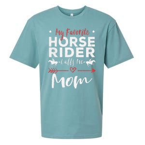 My Favorite Horse Rider Calls Me Mom Horseback Sueded Cloud Jersey T-Shirt