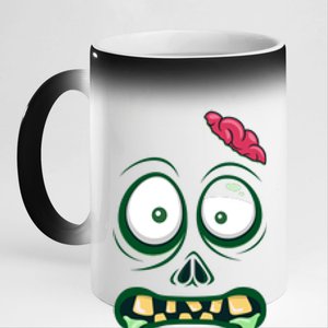 Monster Face Halloween Matching Costume Zombie 11oz Black Color Changing Mug