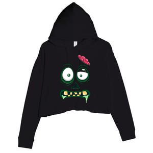 Monster Face Halloween Matching Costume Zombie Crop Fleece Hoodie