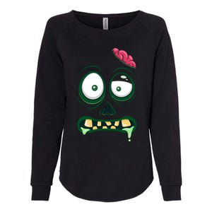 Monster Face Halloween Matching Costume Zombie Womens California Wash Sweatshirt