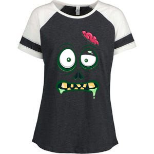 Monster Face Halloween Matching Costume Zombie Enza Ladies Jersey Colorblock Tee