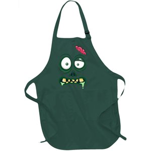 Monster Face Halloween Matching Costume Zombie Full-Length Apron With Pockets