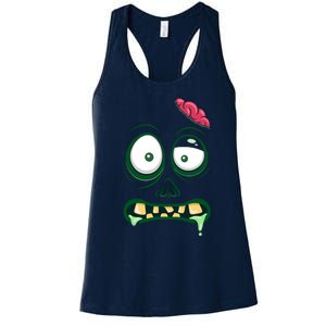 Monster Face Halloween Matching Costume Zombie Women's Racerback Tank