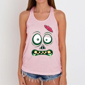 Monster Face Halloween Matching Costume Zombie Women's Knotted Racerback Tank