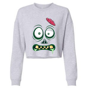 Monster Face Halloween Matching Costume Zombie Cropped Pullover Crew