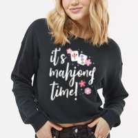 Mahjong For Her Mahjong Player Cropped Pullover Crew
