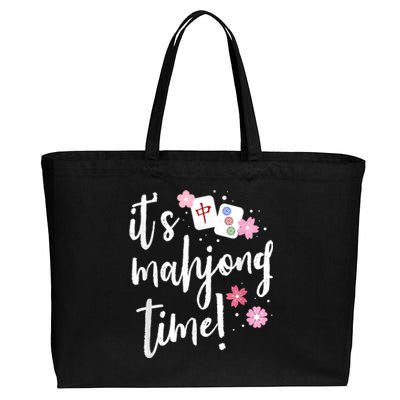 Mahjong For Her Mahjong Player Cotton Canvas Jumbo Tote