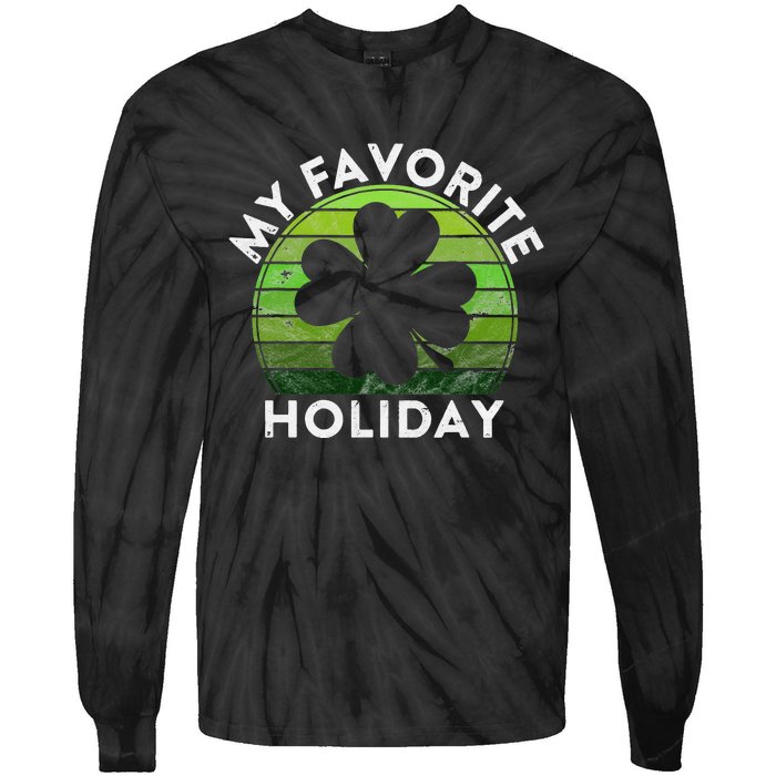 My Favorite Holiday Sunset Irish St Patrick's Day Tie-Dye Long Sleeve Shirt