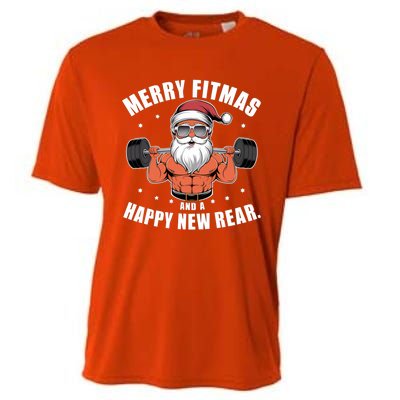 Merry Fitness Happy New Rear Workout Christmas Fitness Gym Cooling Performance Crew T-Shirt